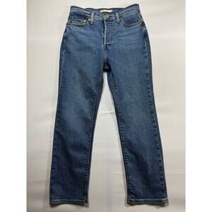 Levi's Women's Wedgie Straight Button Fly Blue Denim Jeans - Size 29x27.5